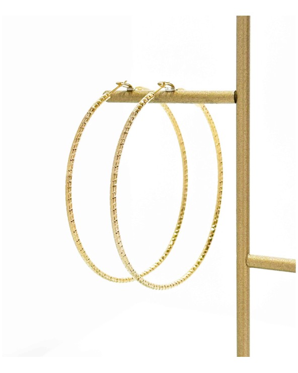 Boucles d'oreilles - créoles - doré - boules - striées - acier inoxydable  - paloma bijoux
