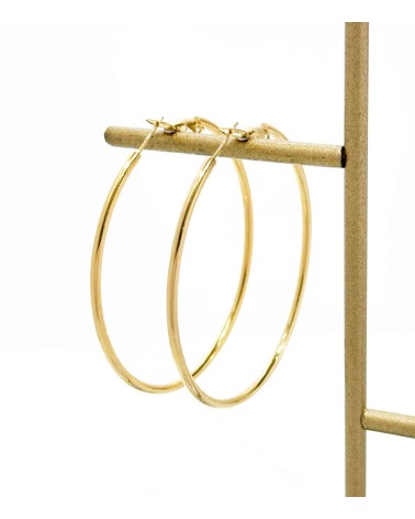 Boucles d'oreilles - créoles - doré - deux tailles - acier inoxydable  - paloma bijoux