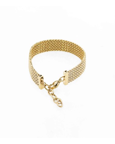 Bracelet - maille - fermoir - doré - acier inoxydable - large - paloma bijoux - femme