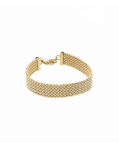 Bracelet - maille - fermoir - doré - acier inoxydable - large - paloma bijoux - femme