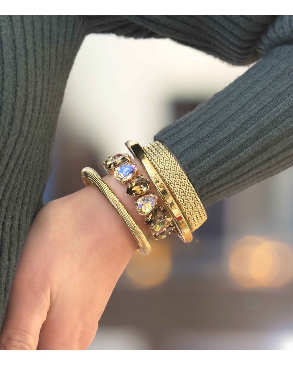 Bracelet - maille - fermoir - doré - acier inoxydable - large - paloma bijoux - femme