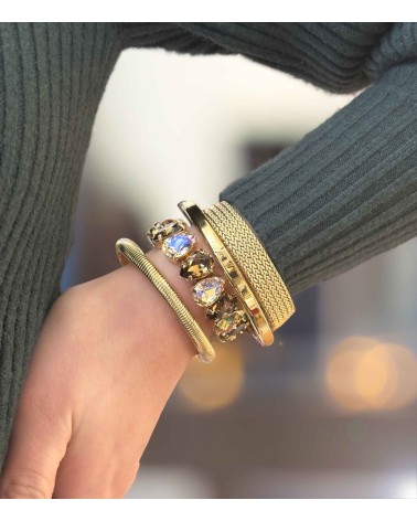 Bracelet - maille - fermoir - doré - acier inoxydable - large - paloma bijoux - femme