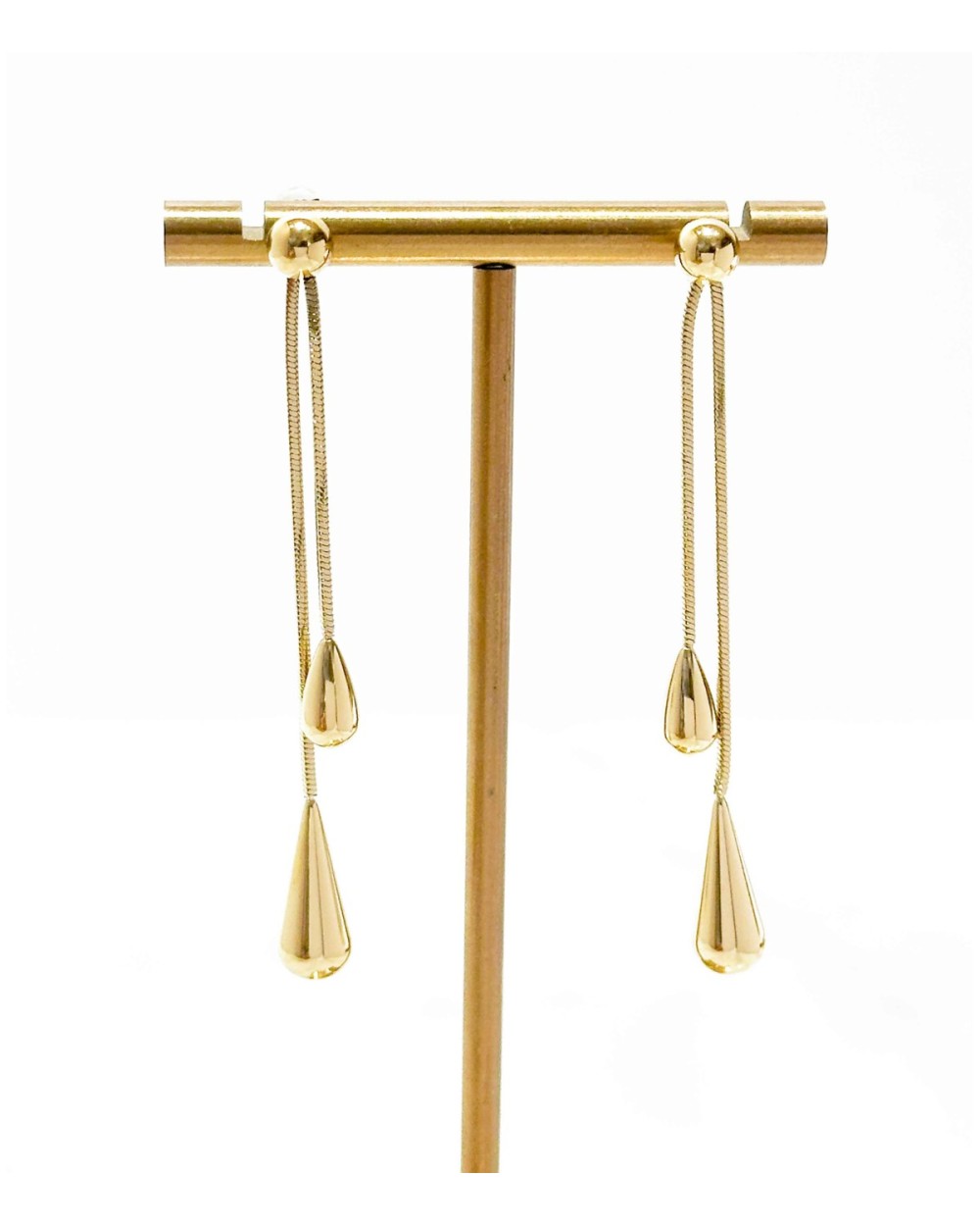 Boucles d'oreilles - pendantes - doré - double pendentif - acier inoxydable  - paloma bijoux