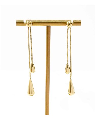 Boucles d'oreilles - pendantes - doré - double pendentif - acier inoxydable  - paloma bijoux