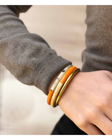 bracelet corne véritable - orange - vif - pétant - tendance - été - unique - coloré