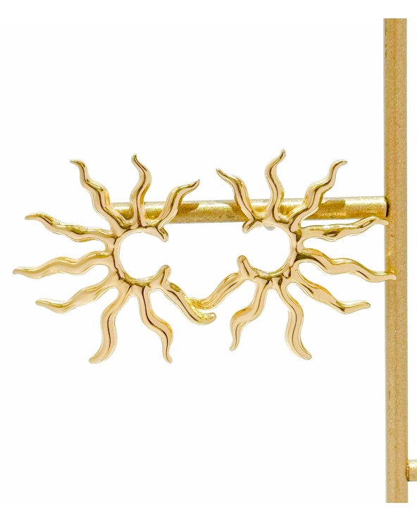 Boucles d'oreilles - demi soleil - sun - rayon - acier inoxydable - été - rouille pas - plage - paloma bijoux