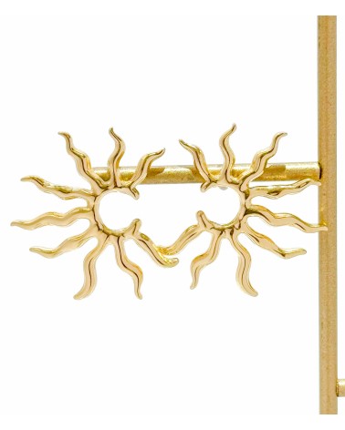 Boucles d'oreilles - demi soleil - sun - rayon - acier inoxydable - été - rouille pas - plage - paloma bijoux