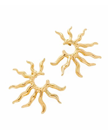 Boucles d'oreilles - demi soleil - sun - rayon - acier inoxydable - été - rouille pas - plage - paloma bijoux