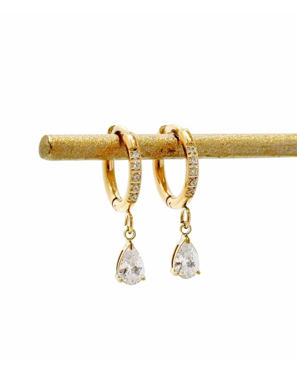 Boucles d'oreilles - créoles - petites - pendantes - diamant - acier inoxydable - été - rouille pas - paloma bijoux