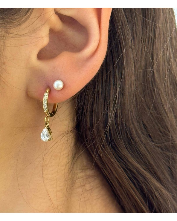 Boucles d'oreilles - créoles - petites - pendantes - diamant - acier inoxydable - été - rouille pas - paloma bijoux