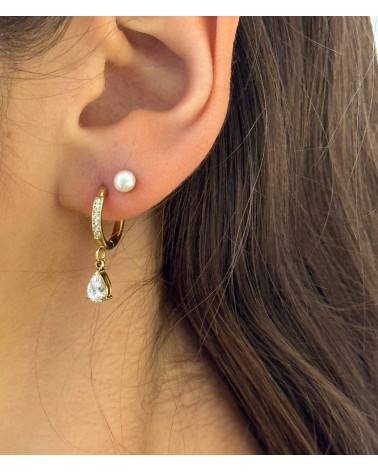 Boucles d'oreilles - créoles - petites - pendantes - diamant - acier inoxydable - été - rouille pas - paloma bijoux