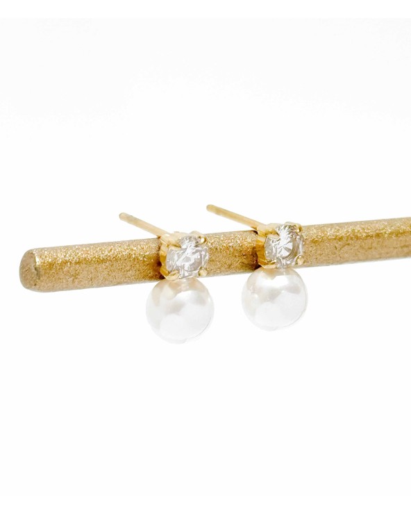 Boucles d'oreilles - doré - strass - perle - puce - acier inoxydable  - paloma bijoux