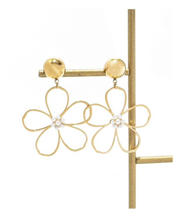Boucles d'oreilles - fleur - grosses - imposantes - Flora - acier inoxydable  - paloma bijoux