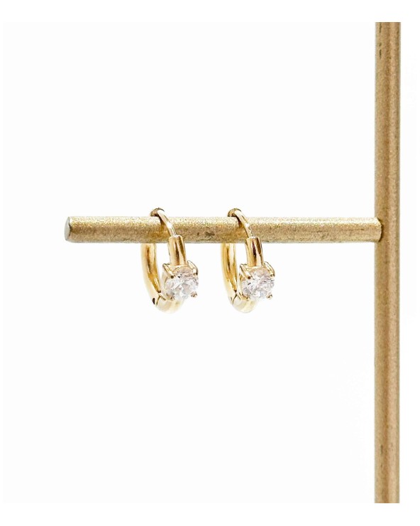 Boucles d'oreilles - créoles - strass - doré - petites - mini - acier inoxydable  - paloma bijoux