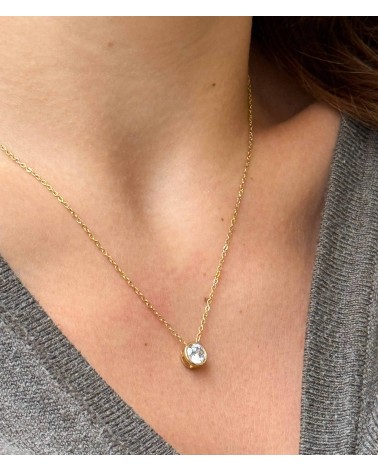 Collier - long - strass - pendentif - réglable - diamant - paloma bijoux - acier inoxydable