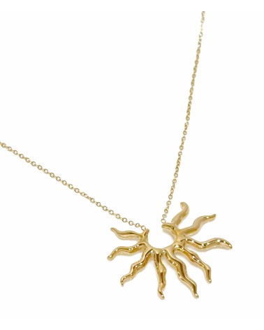 Collier - long - plongeant - soleil - pendentif - sun - réglable - diamant - paloma bijoux - acier inoxydable