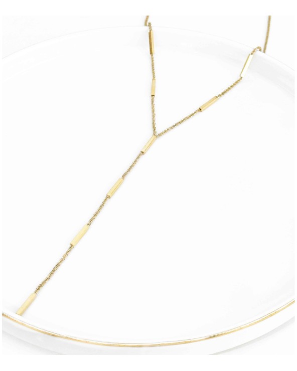 Collier - long - acier inoxydable - traits - y - décolleté - rouille pas - sautoir