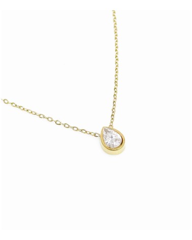 Collier - long - acier inoxydable - diamant - chaîne - goutte - décolleté - rouille pas -