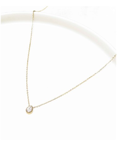 Collier - long - acier inoxydable - diamant - chaîne - goutte - décolleté - rouille pas -
