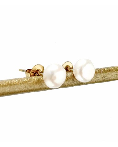 Boucles d'oreilles - doré - puce d'oreille - perle - puce - acier inoxydable  - paloma bijoux