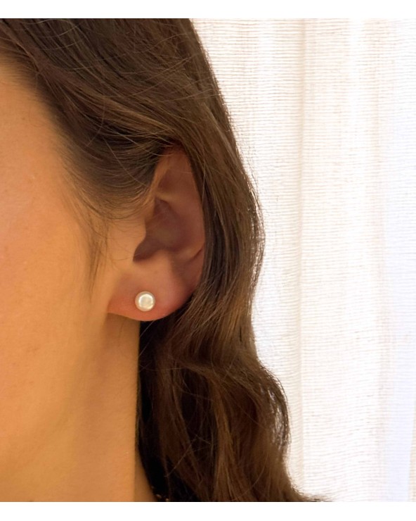Boucles d'oreilles - doré - puce d'oreille - perle - puce - acier inoxydable  - paloma bijoux