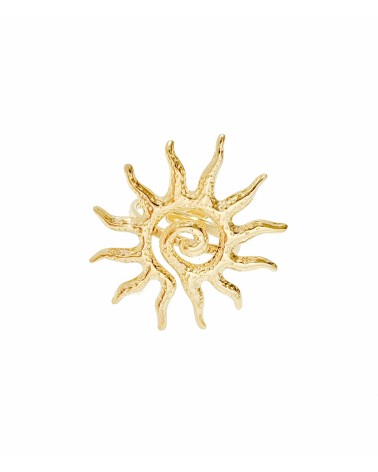 bague - soleil - spirale - martelée - acier inoxydable - doré - rouille pas - Paloma bijoux