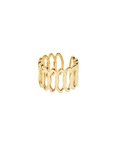 Bague - acier inoxydable - oval  - martelée - ajustable - rouille pas - main - paloma bijoux