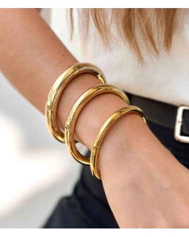 Bracelet - jonc - ouvert - rond - doré - argenté - paloma bijoux