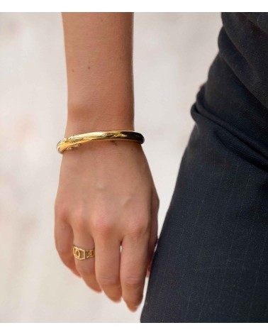 Bracelet - jonc - ouvert - rond - doré - argenté - paloma bijoux