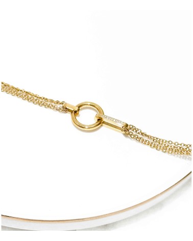 Bracelet - doré - acier inoxydable - ne rouille pas - chaînes - anneau - strass - Paloma Bijoux