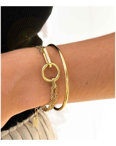 Bracelet - jonc - simple - doré - acier inoxydable - ne rouille pas - anneau - Paloma Bijoux