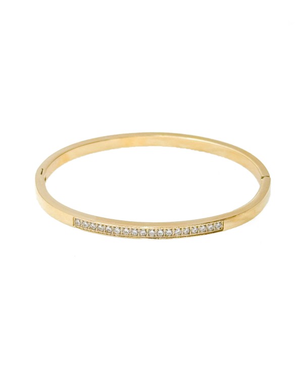 Jonc - doré - strass - acier inoxydable - fermoirs - bijoux - paloma bijoux - ne rouille pas
