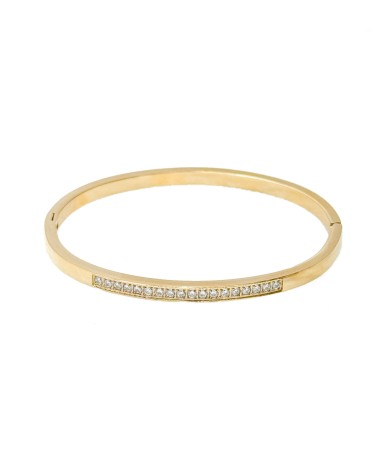 Jonc - doré - strass - acier inoxydable - fermoirs - bijoux - paloma bijoux - ne rouille pas