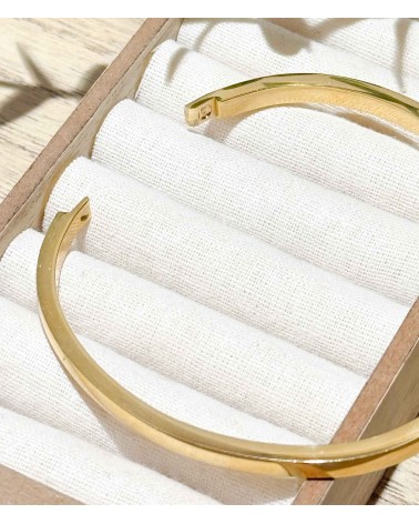 Jonc - doré - strass - acier inoxydable - fermoirs - bijoux - paloma bijoux - ne rouille pas