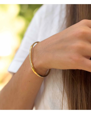 Jonc - doré - strass - acier inoxydable - fermoirs - bijoux - paloma bijoux - ne rouille pas