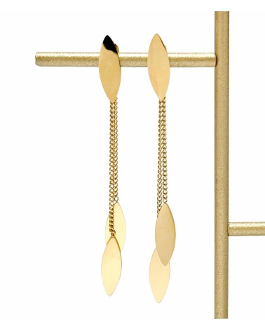 Boucles d'oreilles - acier inoxydable - doré - pétale - feuille - ne rouille pas - paloma bijoux
