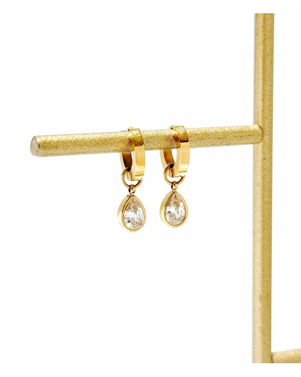 Boucles d'oreilles - acier inoxydable - doré - créoles - mini - goutte - ne rouille pas - paloma bijoux