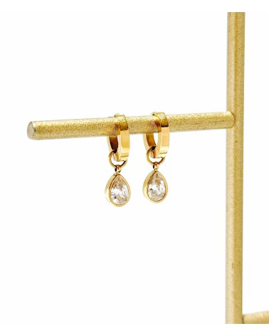 Boucles d'oreilles - acier inoxydable - doré - créoles - mini - goutte - ne rouille pas - paloma bijoux