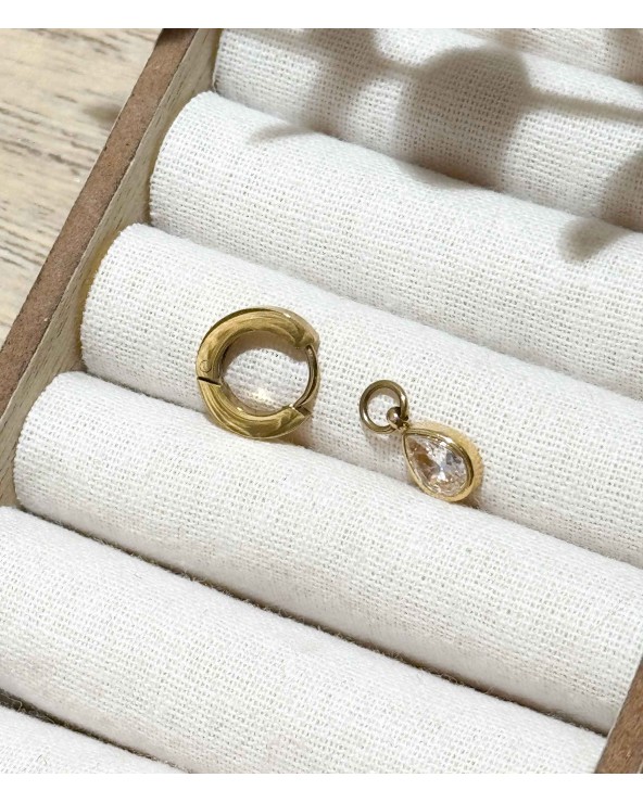 Boucles d'oreilles - acier inoxydable - doré - créoles - mini - goutte - ne rouille pas - paloma bijoux