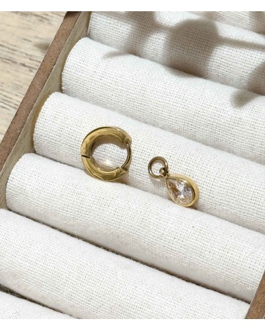 Boucles d'oreilles - acier inoxydable - doré - créoles - mini - goutte - ne rouille pas - paloma bijoux