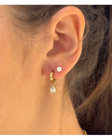 Boucles d'oreilles - acier inoxydable - doré - créoles - mini - goutte - ne rouille pas - paloma bijoux